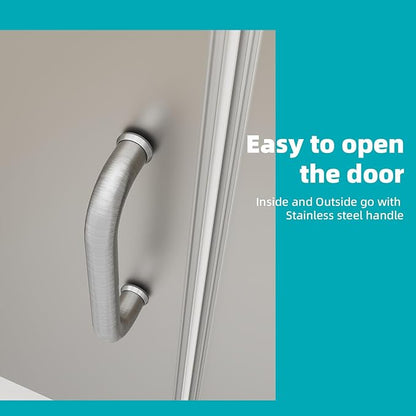 Pivot Swing Shower Door, Adjustable Width 58.9-60" W x 74" H Semi-Frameless - Image 6