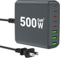 500W USB C Charger Block, 8-Port USB C Charging Station Fast Charging PD 120W by BURUDU