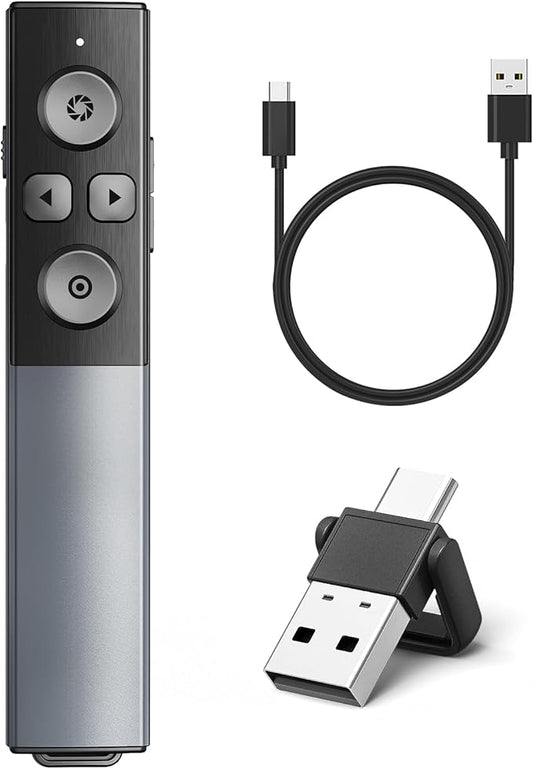 2-in-1 USB Type C Presentation Clicker Wireless Presenter Remote Clicker by NinjaABXY