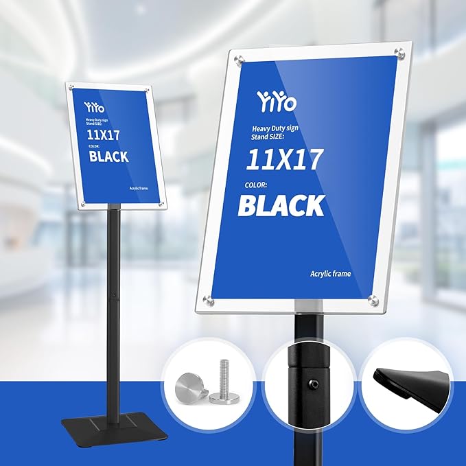 YIYO Sign Stand Poster Stand，adjustable heavy duty pedestal Sign Holder Floor - Image 2
