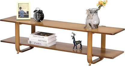HollyHOME Bamboo TV Stand with Storage - Image 7