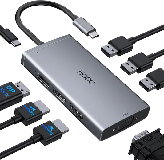 USB C Docking Station Dual Monitor Adapter by HODO