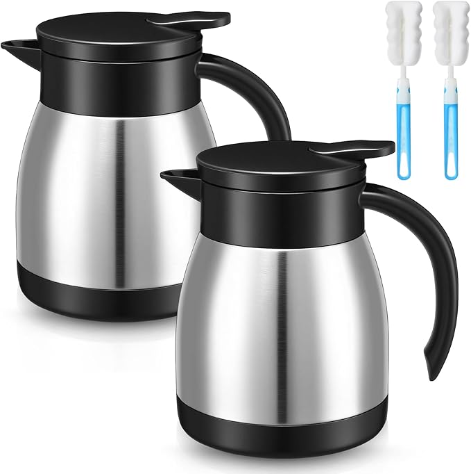 Norme 2 Pcs Thermal Coffee Carafe Insulated Stainless Steel Coffee Carafe by Norme
