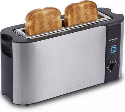 Elite Gourmet ECT3200 2-Slice, 1 Long Slot, Slim Toaster, 6 Toast Settings by EliteGourmet