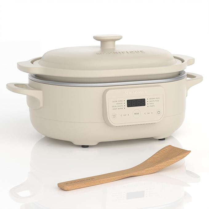 MAGNIFIQUE 4 Quart Programmable Casserole Slow Cooker, 8-in-1 Multi Cooker by Magnifique