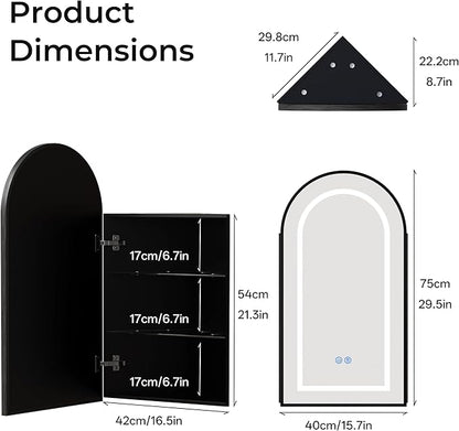LED Corner Medicine Cabinet - Image 2