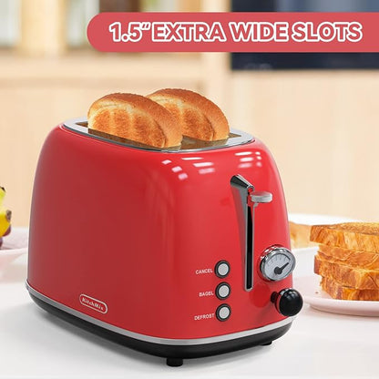 Toaster 2 slice, Retro Stainless Steel Toaster - Image 3