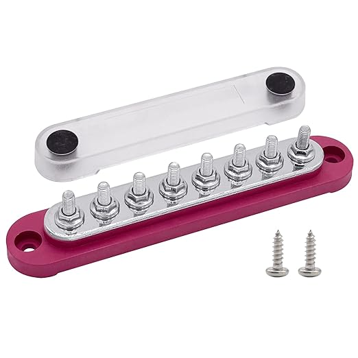 8 x M5 Studs Power Distribution Block Bus Bar 12V, Ampper 5.9" HD 120A Marine by Ampper