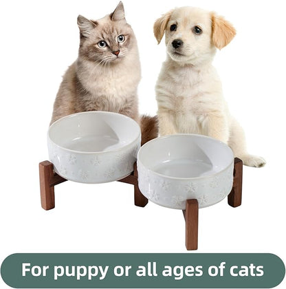 Ceramic 5.1inch Raised Double Bowls Set - Image 5