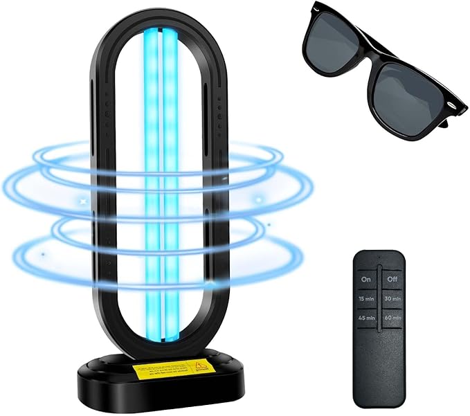 UV Light Sanitizer, 4-Speed Timing and Remote Control UVC Home Disinfection by Feefir