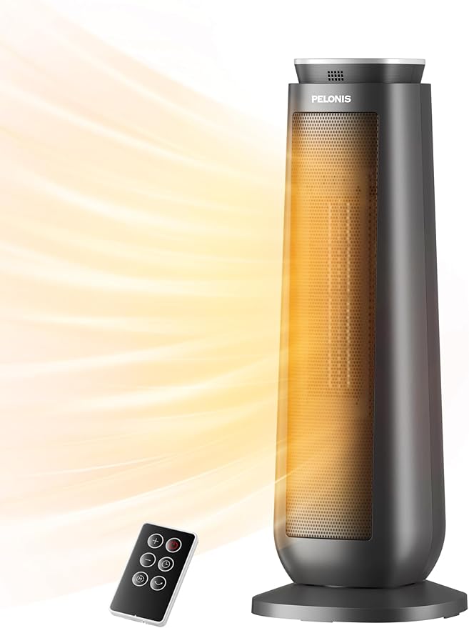 PELONIS PTH15A4BGB Ceramic Tower 1500W Indoor Space Heater by Pelonis
