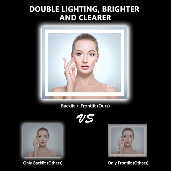 YEELAIT 36x30 Inch LED Bathroom Mirror - Image 3
