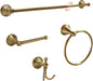 4 piece antique brass gold bathroom towel bar, main product view