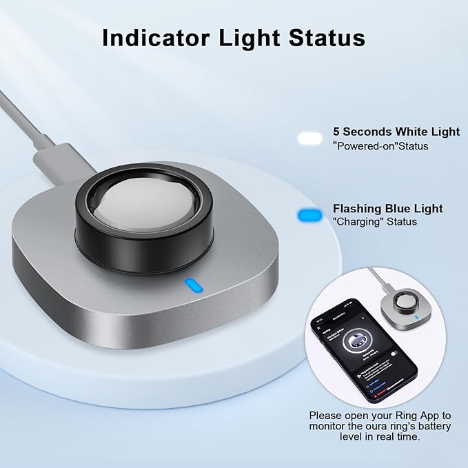 ZOOROO Charger Compatible with Oura Ring Gen 3 Size 10, Fast Charging Dock with - Image 4