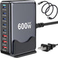 600W USB C Fast Charger Block, 8 Port USB Charging Station, GaN Ⅲ Pro Double by Unknown
