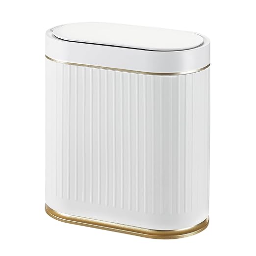Bathroom Trash Can with Lid Automatic 2 Gallon Motion Sensor Garbage Bin by SYNCVIBE