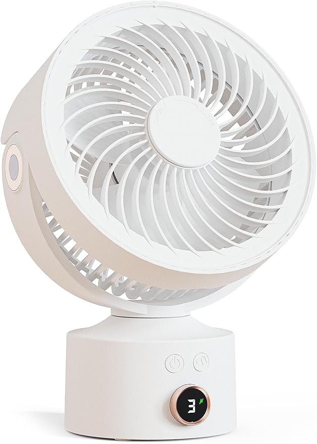 CARONSORT Small Desk Oscillating Fan, Table Air Circulator Fans by CARONSORT