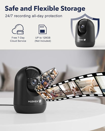 MUBVIEW Cameras for Home Security, Indoor Security Camera, 2.4/5GHz WiFi Wired - Image 8