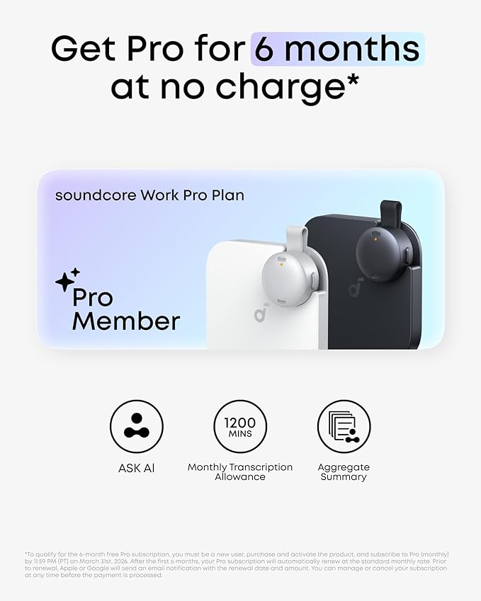 soundcore Work by Anker, Portable AI Voice Recorder, AI Note Taker, AI - Image 6