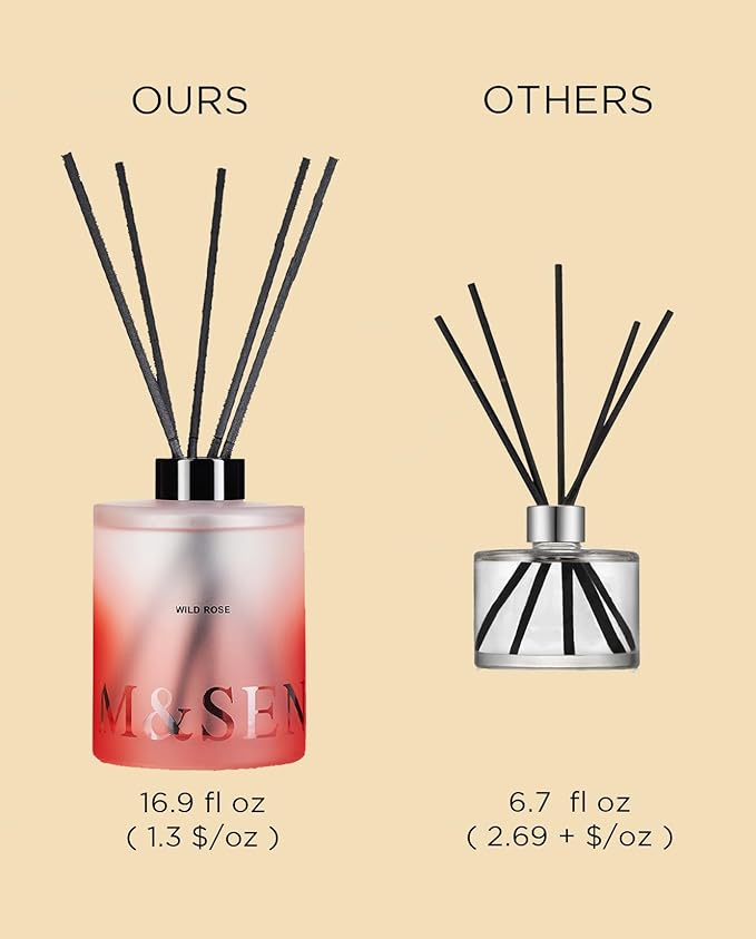 M&SENSE Wild Rose Reed Diffuser Set - Image 3