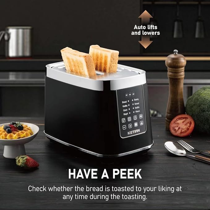 Smart Toaster Touchscreen, KETIAN Automatic Electric Digital Toaster 2 Slice - Image 5