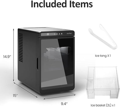 Crystal Clear Ice Maker, Compact Countertop Ice Machine, 3 x 1.6 Ice Cubes - Image 3