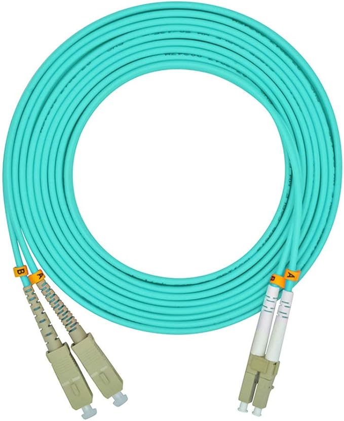 Jeirdus 3Meters 10ft LC to SC Duplex 50/125 10G OM3 Multi-Mode Fiber Optic by Jeirdus