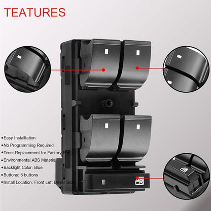 Power Window Master Control Switch Front Left Driver Side fit - Image 5