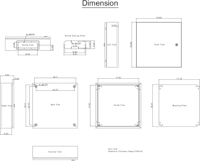 VEVOR NEMA Steel Enclosure, IP66 Waterproof & Dustproof, Outdoor/Indoor - Image 10
