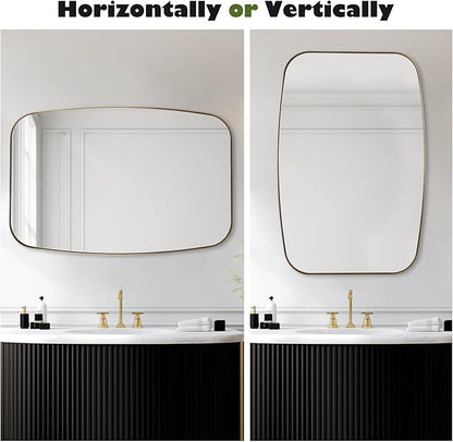 Oval Mirrors for Bathroom, Brushed Gold Oblong Bathroom Wall Mounted Modern - Image 7
