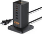 USB C Charger Blcok PD 100W, TESSAN 6-in-1 Charging Station by TESSAN