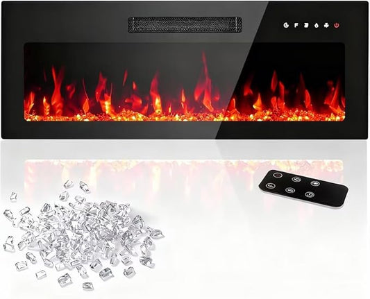 36" Electric Fireplace Insert, Wall Mounted & Recessed Heater, Slim by ReinventingtheGoodinLife