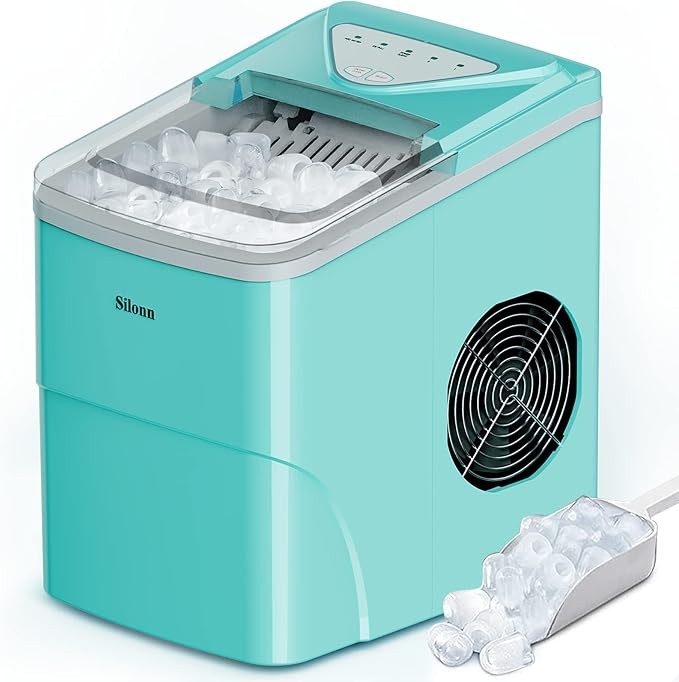 Silonn Ice Makers Countertop, 9 Cubes Ready in 6 Mins, 26lbs in 24Hrs, by Silonn
