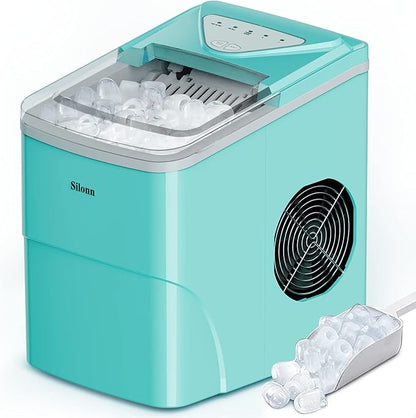 Silonn Ice Makers Countertop, 9 Cubes Ready in 6 Mins, 26lbs in 24Hrs, by Silonn