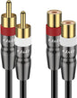 J&D 2 RCA Extension Cable Male to Female, Copper Shell Gold-Plated 2RCA Male to by JDTech