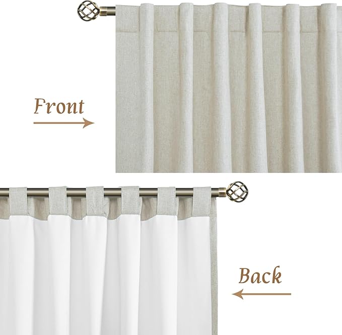 LAMIT Short Linen Curtains 40 Inches Long - Image 8