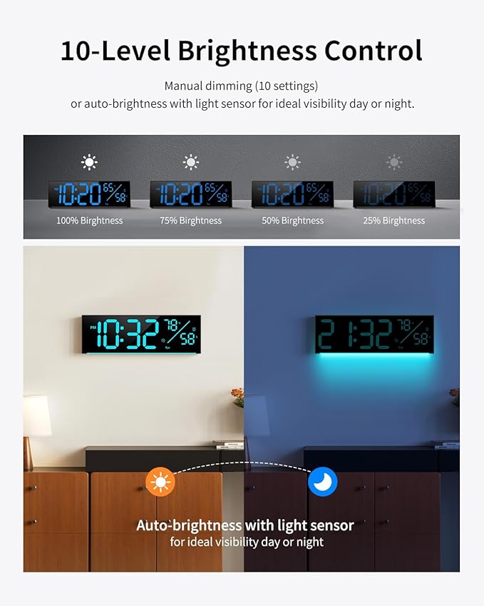Digital Wall Clock, Large Display Digital Clock - Image 7