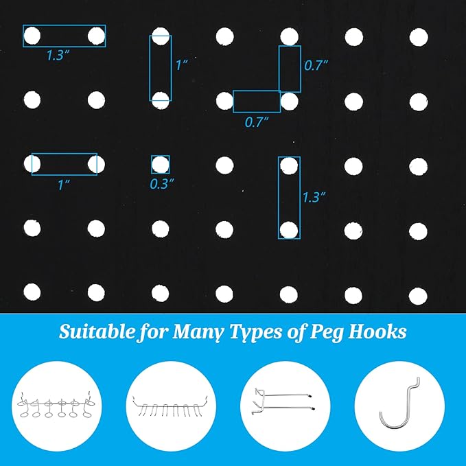 Bonnlo 4 Panel Pegboard Freestanding, 5 FT Portable Display Board Organizer - Image 5