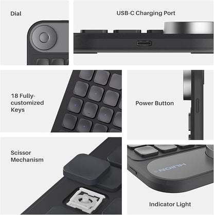HUION Keydial Mini Bluetooth Programmable Keypad - Image 2