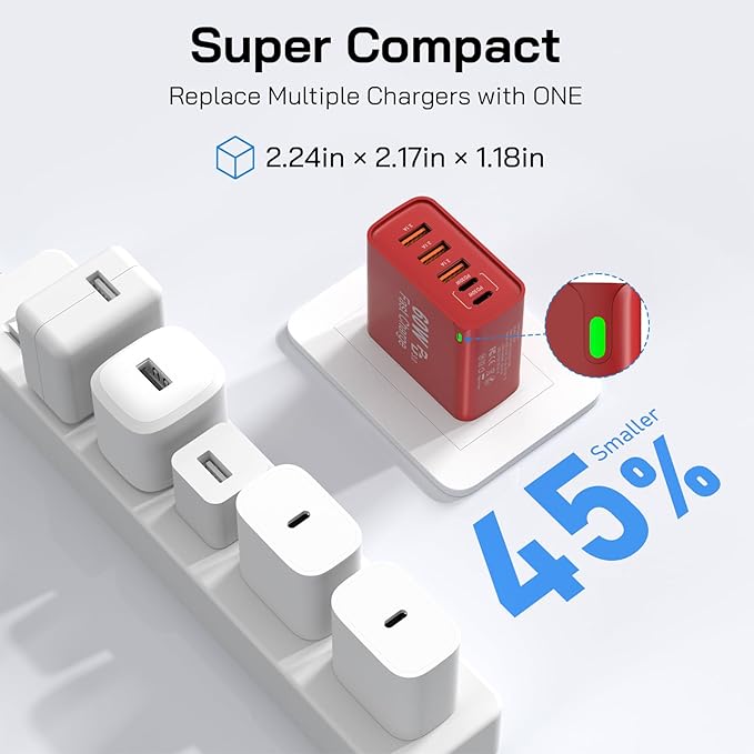 2Pack USB C Fast Charger Block, Total 60W 5-Port USB C Wall Charger 30W Type C - Image 7