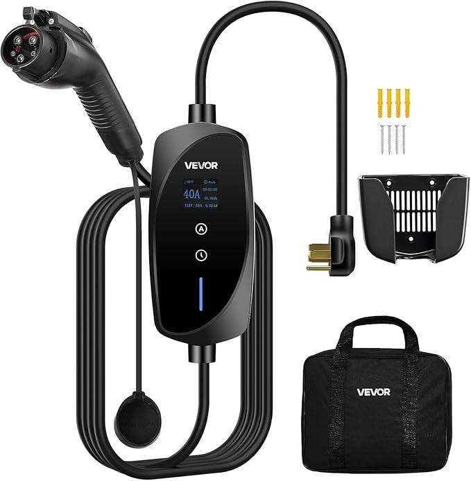 VEVOR Level 2 EV Charger, 40 Amp Adjustable Current, 240V Electric Vehicle by VEVOR