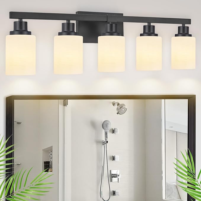 DIKAIDA Bathroom Vanity Light, 5-Light Vanity Lighting Fixture Over Mirror - Image 8