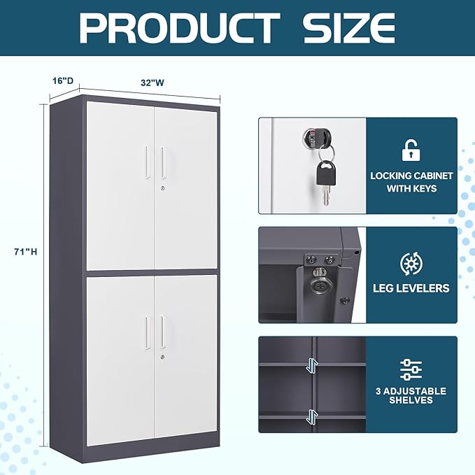MIIIKO Metal Storage File Cabinet - Image 3
