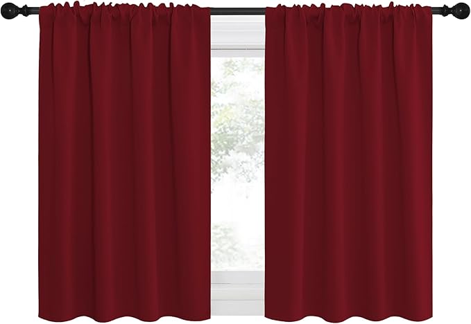 NICETOWN 30 inch Curtains for Small Windows, Thermal Insulated Privacy Short - Image 2