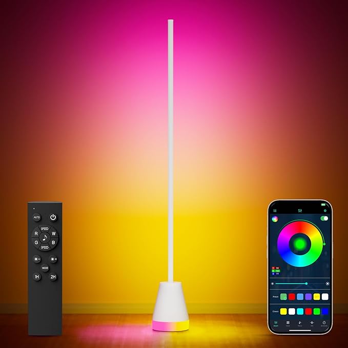 Keepsmile Smart RGB LED Corner Floor Lamp, 172 LEDs Bright Standing Lamps by KEEPSMILE