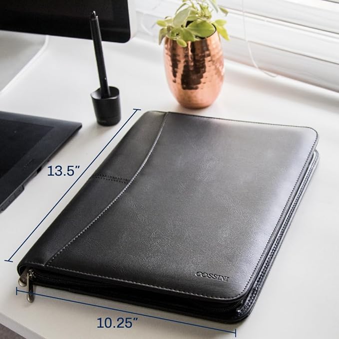 Cossini Black Superior Vegan Leather Business Portfolio - Image 4
