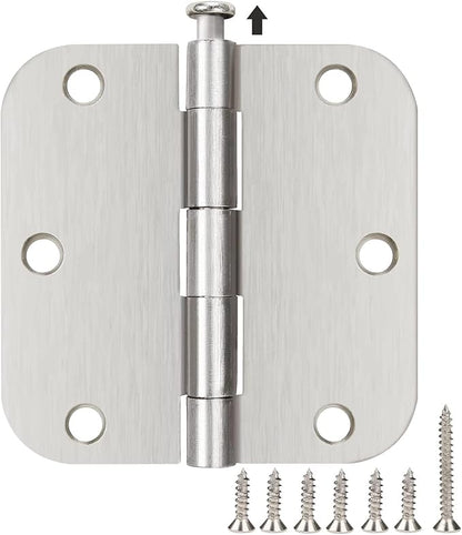 30 Pack Satin Nickle Door Hinges Brushed 3.5 Inch Interior Rounded 5/8" Radius by TDCHINGES