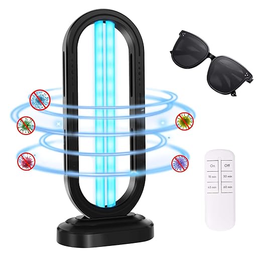 UV Light Sanitizer, 4-Speed Timing and Remote Control UVC Home Disinfection by Feefir