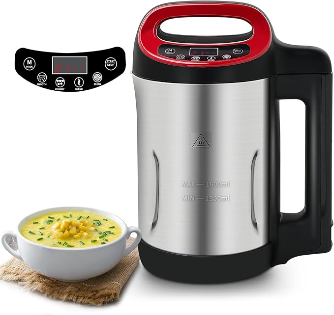 Soup Maker 1.6 L, 4-in-1 Multifunctional Smooth Soup and Chunky Soup Machine by InnovativeKitchenAppliances