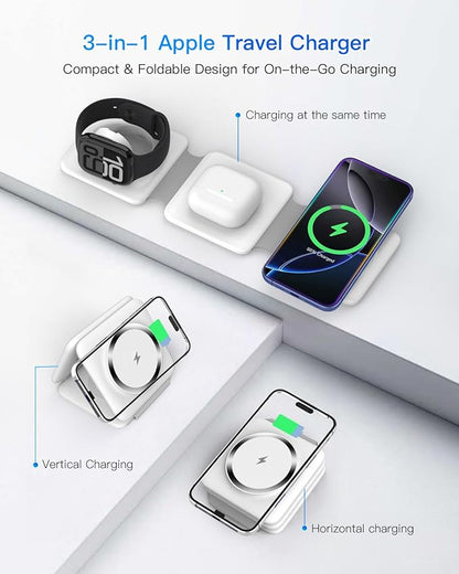 Charging Station for Apple Multiple Devices - 3 in 1 Foldable Magnetic Wireless - Image 3